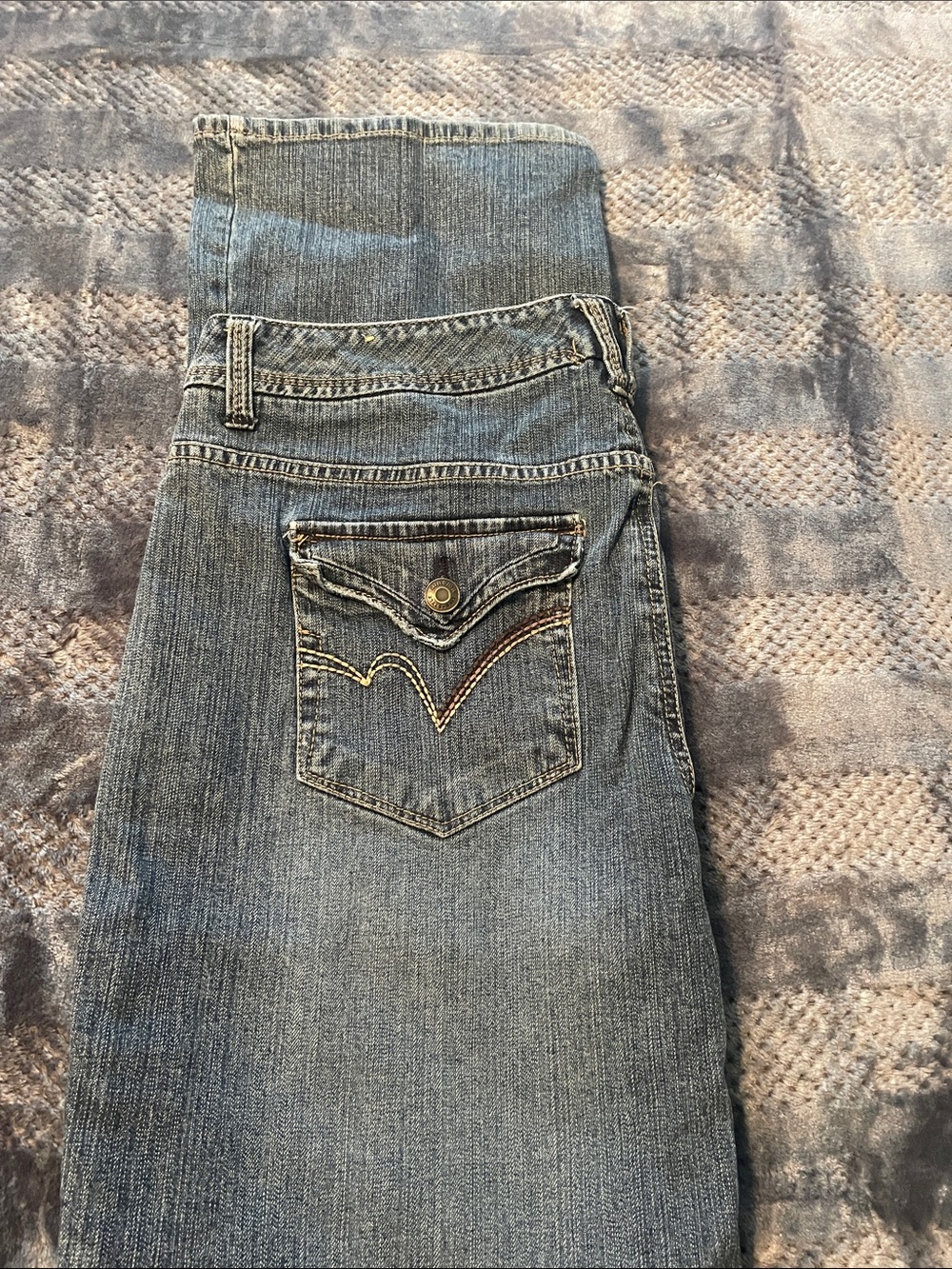 Sonoma Women's Blue Boot Cut Jeans with Decorative Back Pocket